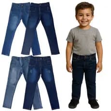 Calça Jeans Infantil Menino Com Regulador 1 - 10 Anos Masculino Regulagem Interna