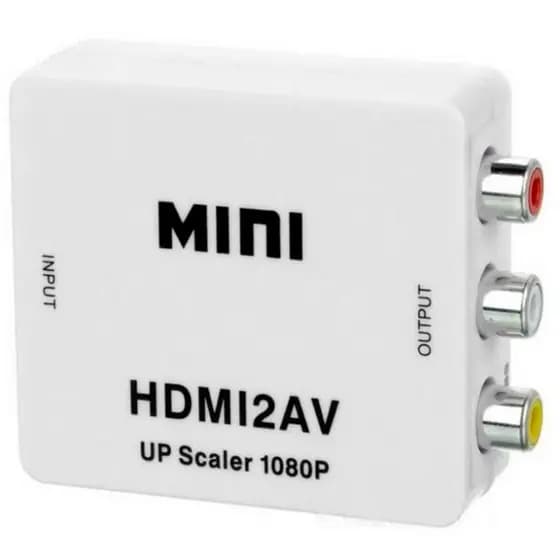 Mini Adaptador Portátil Conversor HDMI RCA Audio Vídeo VGA