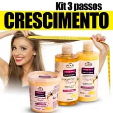 Kit Crescimento Capilar 3 Passos Cresce Mais Cresce Forte Antiqueda