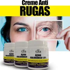 Creme Anti Rugas Ácido Hialurônico Colágeno E Rosa Mosqueta 120g Hidratante Facial Reduz Linhas De Expressão