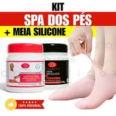 Kit Spa Dos Pés Meia Silicone + Creme De Ureia Hidratante Pedreiro Tratamento Intensivo Pés Rachados