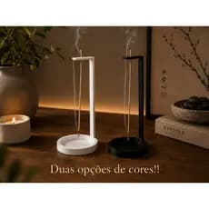 Porta Incenso Invertido 3D Preto e Branco Decorativo Minimalista para Aromaterapia e Meditação