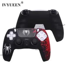 IVYUEEN Capa De Silicone Antiderrapante Para PS5 Playstation 5 DualSense Controlador Aranha E Adesivo Touch Pad