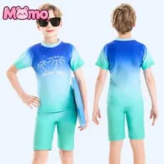 Conjunto de Roupa de Banho de Secagem Rápida e Proteção Solar para Meninos, Roupa de Banho Infantil, Roupa de Praia para