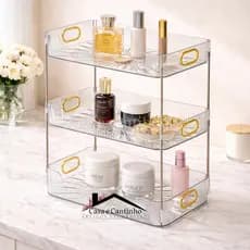 Organizador 360º de Acrílico Porta Maquiagem Multiuso Porta Cosméticos Transparente com Divisórias