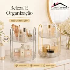 Organizador 360º de Acrílico Duplo 2 e 3 Andares Giratório Porta Treco Perfume Skincare Maquiagem