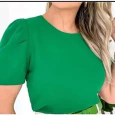 Blusa feminina estilosa tecido duna manga BUFANTE super elegante  soltinha moda verão