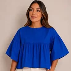 Blusa Feminina Duna Manga Godê Soltinha Evangélica Moda Feminina (B BABADO)