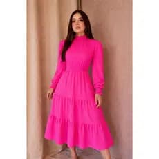 Vestido midi feminino TRÊS MARIAS elegantes MANGA LONGA moda evangelica inverno  (R:015)