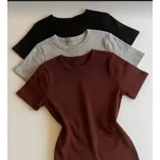 Camiseta Canelada Manga curta Feminina Blusinha Básica Ribana baby tee blogueirinha