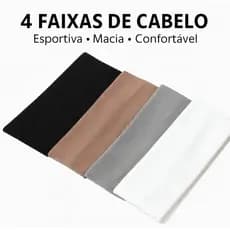 Kit 4 Faixas de Cabelo Feminina Esportiva Elástica Academia Yoga corrida