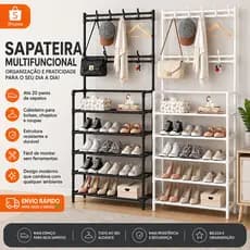 Sapateira Cabideira Arara 5 Andares Organizadora Multifuncional