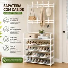Sapateira Cabideira Arara 5 Andares Organizadora Multifuncional，suporte de carga