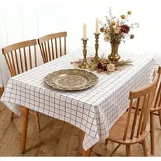 Toalha de mesa branca de alta qualidade, adequada para 4 a 6 pessoas, impermeável e resistente a óleo.