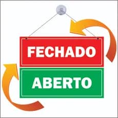 Placa De Sinalização Aberto / Fechado dupla face com ventosa