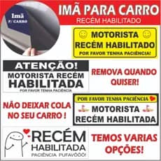 Adesivo Para Carro Novo Habilitado Imã Para Carro