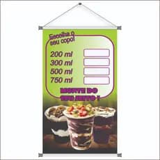Banner de Açai 30x50cm com espaço para colocar preço