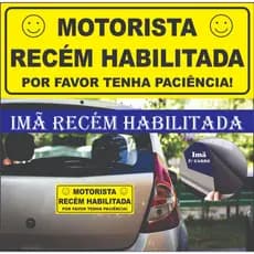 Adesivo Para Carro Novo Habilitado Imã Para Carro