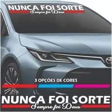 Adesivo Para Carro Nunca foi Sorte Sempre foi Deus