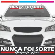 Adesivo Para Carro Nunca foi Sorte Sempre foi Deus 90X10CM