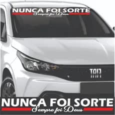 Adesivo Para Carro Parabrisa ou Vidro Traseira Nunca foi Sorte Sempre foi Deus