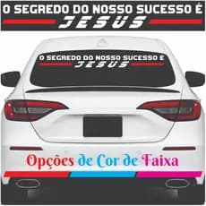 Adesivo Para Carro O Segredo do Nosso Sucesso é Jesus Parabrisa ou Vidro Traseiro
