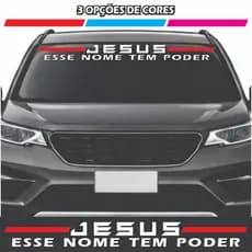 Adesivo para Carro Jesus Esse Nome Tem Poder Parabrisa ou Vidro Traseiro
