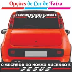 Adesivo para Carro O Segredo do Nosso Sucesso é Jesus Vidro Traseiro ou Parabrisa