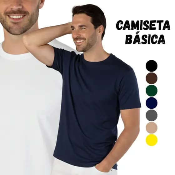 Camiseta Básica Masculina P ao G3 Plus size  Algodão Blusa Lisa Tradicional Blusa Presente Viagem