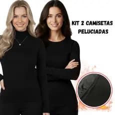 Kit Inverno Feminino Blusa Segunda Pele Térmica Gola Alta + Redonda Quentinha Frio Inverno Camiseta