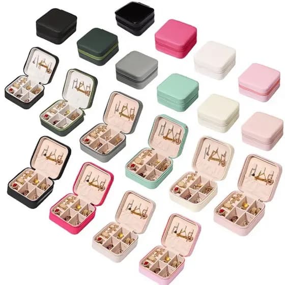 Atacado Porta Joia Com Kit 20 pcs Bolsa Para Viagem Portátil caixa de armazenamento bolsa anel colar Bom Presente