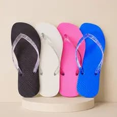 Kit 4 Pares Chinelo de Dedo Feminino Adulto/Infantil – Leve e Confortável Barato
