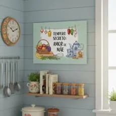 Quadro Decorativo para Cozinha Amor de Mãe Presente para Decoração de Casa Peça de Alta Qualidade