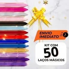 Laços Mágicos Para Presente kit 50 P/M/G Filete Dourado Diversas Cores