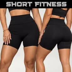 Short Fitness Feminino Com Bolso Lateral Cintura Alta Academia Treino Confortável