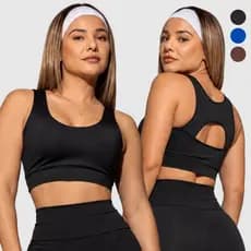 Top Fitness Feminino Decote U Costas Nadador Com Abertura Suplex Academia Treino