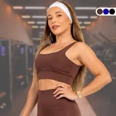 Top Fitness Feminino Alça Larga Costas Nadador Com Barra De Sustentação Academia