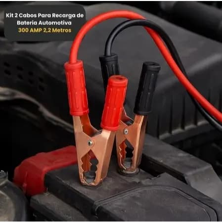 🚗Cabo de Chupeta Para Carro e moto, Bateria 300Amp 2,2M Profissional: Solução Rápida
