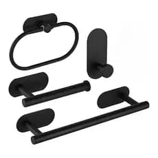 Kit Sem Furos Acessórios Banheiro Inox Autoadesivo 4 Peças JoCenter