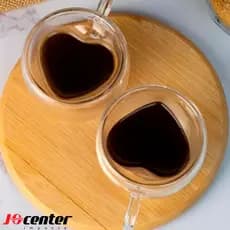 Xícara Caneca De Vidro Parede Dupla Coração 80ml Café Expresso Capuccino Premium