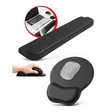 Kit Mousepad + Apoio Punho Teclado Ergonomico Pc Note Escritório Trabalho Home Office Confortável