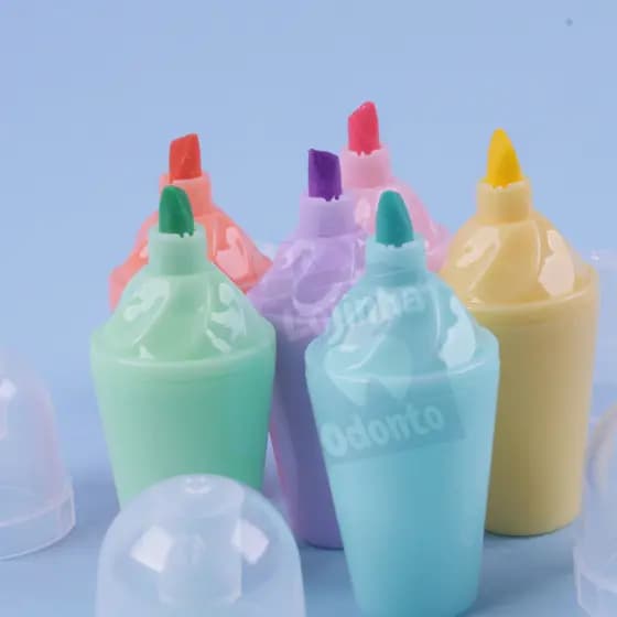 Mini Marca Texto Milk Shake | Mini Marcadores Fofos | Marca Texto Cores Variadas - Kit 6 Cores