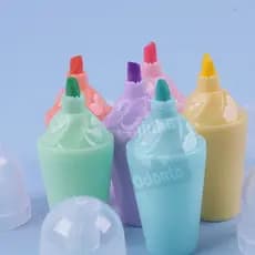 Mini Marca Texto Milk Shake | Mini Marcadores Fofos | Marca Texto Cores Variadas - Kit 6 Cores