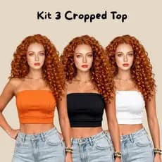 Kit 3 Cropped Top Faixa Ribana Canelada Premium Moda Blogueira 017