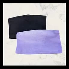 Kit 2 Cropped Feminino Top Faixa Liso RIBANA PREMIUM