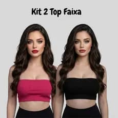 Kit 2 Top Tube Cropped Feminino Tomara Que Caia Canelado Academia Moda Fitness Treino