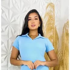 Blusinha gola polo ribana premium
