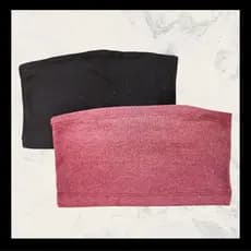 Kit 2 Cropped Feminino Top Faixa Liso RIBANA PREMIUM