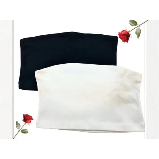 Kit 2 Cropped Feminino Top Faixa Liso RIBANA PREMIUM