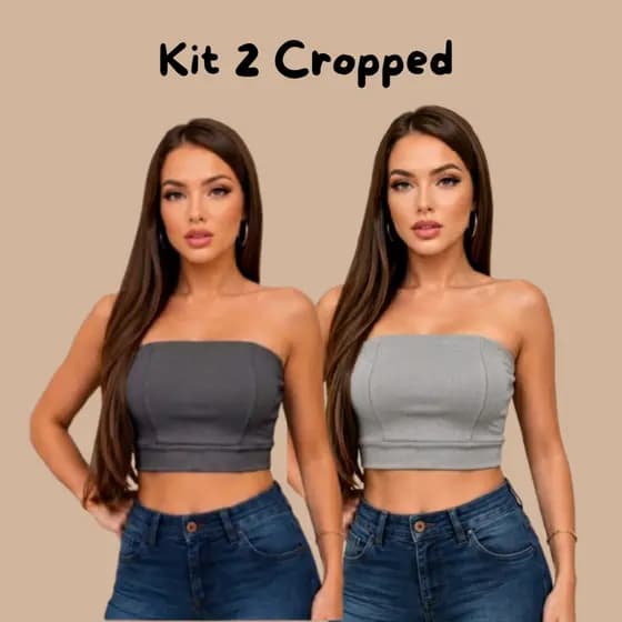 KIT 2 TOP FAIXA RIBANA CANELADO PREMIUM CROPPED TOMARA QUE CAIA 017